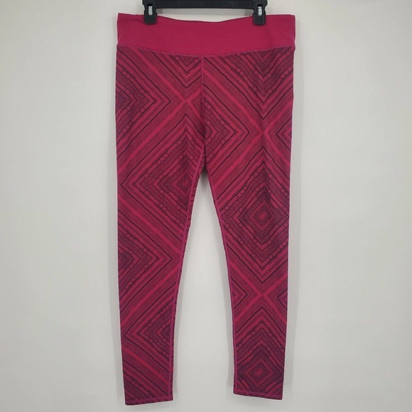 Fabletics Leggings Size XL Purple Print Stretch High Waisted Ankle - Picture 1 of 11
